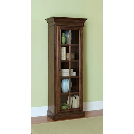 Small Library Cabinet with 1 Glass Door and 5 Shelves